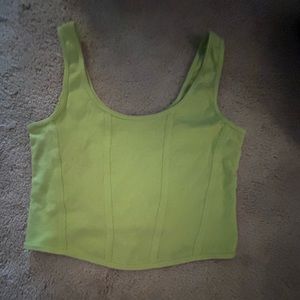 lime green cropped tank.